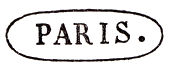 Marque avec mention PARIS dans un ovale /
