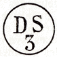Indicatif de bureaux supplémentaire de quartier de Paris, lettre suivie de S et d'un numéro d'ordre (13 à 14 mm / 3 à 4 mm / 4 à 5 mm)