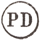 Cercle avec lettres PD /