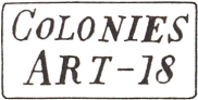 Marques de transit avec mention COLONIES ART - et numéro /