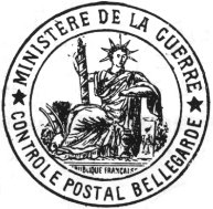 Marque de censure au type déesse assise /