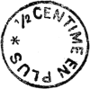 Timbre avec mention : 1/2 centime en plus /