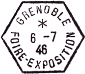 Timbre à date hexagonal avec mention : GRENOBLE FOIRE-EXPOSITION /