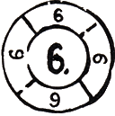 Marque espagnole dite "Roue de charrette" avec chiffre 2,6,7,8 ou 9 /