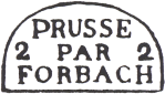 Marques d'entrées par voie de terre en forme de demi cercle /