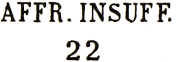 Marque avec mention : AFFR INSUFF 22 /