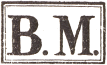 Lettres BM (boites mobile) dans un rectangle /