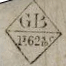 Marque losange avec lettres GB et valeur /