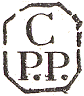 Hexagone et lettres PP avec la lettre d'un bureau de quartier /