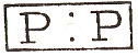 Lettres P:P dans rectangle /