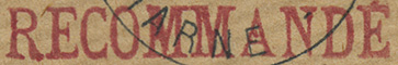 Marque linéaire avec mention : RECOMMANDE /