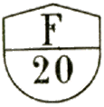 Marque accessoire avec mention : F 20 /