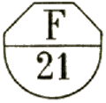 Marque accessoire avec mention : F 21 /