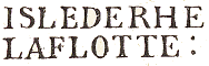 Marque avec mention : ISLE DE RHE LA FLOTTE /