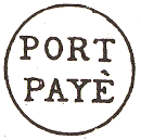 Marque avec mention : PORT PAYE dans un cercle / 