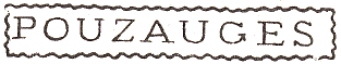 Marque avec mention POUZAUGES dans un rectangle ondule /