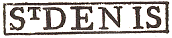Marque avec mention St DENIS dans un rectangle /