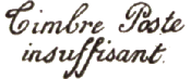 Marque avec mention : Timbre Poste Insuffisant /