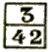 Marque carre de facteur avec chiffre trait et lettre /