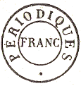Marque circulaire avec mention PERIODIQUES FRANCS et point /