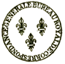 Marque circulaire avec mention BUREAU ROYAL DE CORRESPONDANCE GENERALE et lys