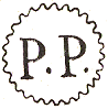 Marque de port paye avec lettres PP dans cercle ondulé /