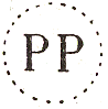 Marque de port paye avec lettres PP dans cercle tireté /