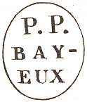 Marque de port payé de Bayeux avec mention : P.P. BAY - EUX /