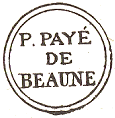 Marque de port payé de Beaune avec mention : P. PAYE DE BEAUNE /