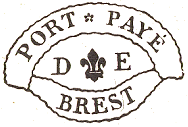 Marque de port payé de Brest : PORT PAYE BREST D E /