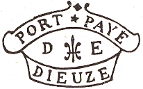 Marque de port payé de Dieuze avec mention : PORT PAYE D E DIEUZE