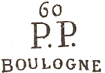 Marque de port payé avec mention P.P. ,nom de ville de la banlieue de Paris et numéro département /