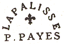 Marque de port payé de Lapalisse avec mention LAPALISSE P.PAYES et fleur de Lys /