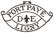 Marque de port payé de Ligny avec mention PORT PAYE DE LIGNY et fleur de Lys /