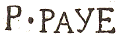 Marque de taille moyenne avec mention P PAYE avec point entres les P /