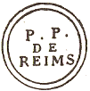 Marque double cercle de port payé de Reims avec mention : P.P. DE REIMS /