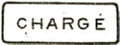Marque encadrée a bord arrondis avec mention : CHARGE /