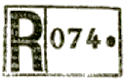 Marque encadrée avec R et numéro enregistrement pli /