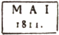 Marque encadrée avec mois année de Corse /