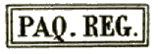 Marque avec double encadrement avec mention : PAQ REG /
