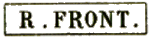 Marque encadrée avec mention R FRONT (rayon frontière) /