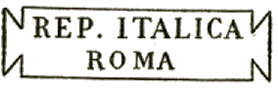 Marque encadrée avec mention : REP ITALICA /