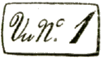 Marque encadrée avec mention : VU N° 1 /