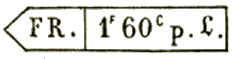 Marque avec mention : FR. 1f 60c p. L. /