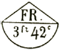 Marque avec mention : FR. 3f 42c /