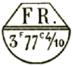 Marque avec mention : FR. 3f 77c 4/10 /