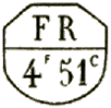 Marque avec mention : FR 4f 51c / 