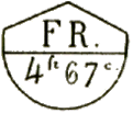 Marque avec mention : FR 4f 67c / 