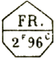 Marque heptagonale avec mention : FR 2f 96c /