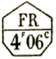 Marque heptagonale avec mention : FR 4f 06c /